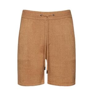 Ser.O.Ya Men's Unisex Brown Hansen Knit Ribbed Drawstring Shorts Size Small NWT